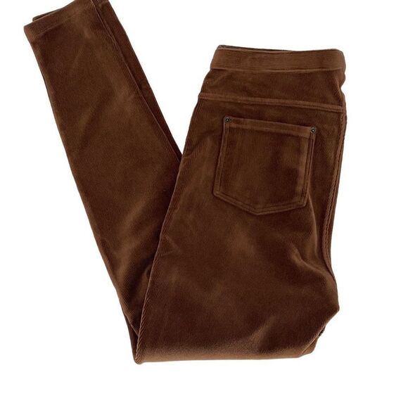 Memoi Womens Thin-Rib Slim-Cut‎ Stretch Corduroy Leggings Brown Size M/L - Picture 5 of 6